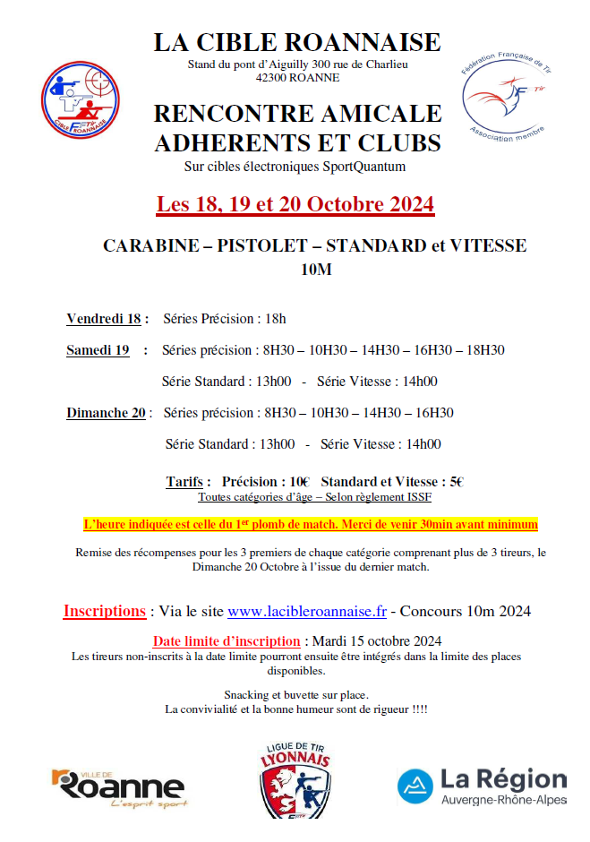 Affiche concours 10m Cible Roannaise octobre 2024