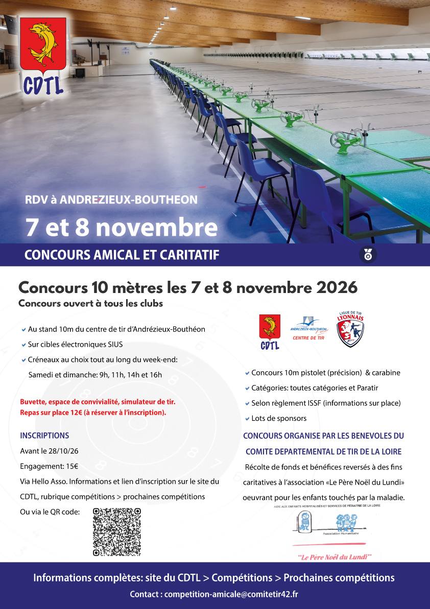 Affiche Concours Amical caritatif Centre de tir dAndrezieux B. Novembre 2026