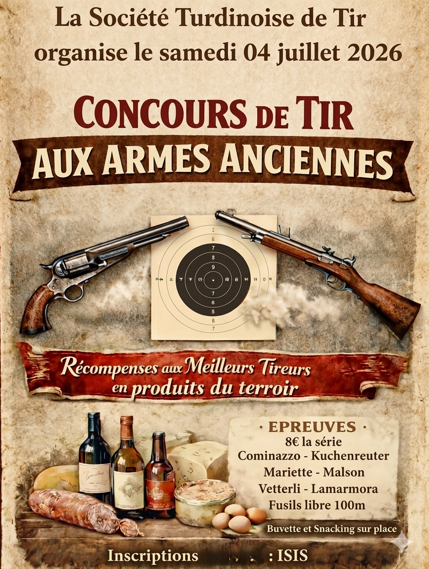 Affiche concours amical armes anciennes STT Tarare 2026