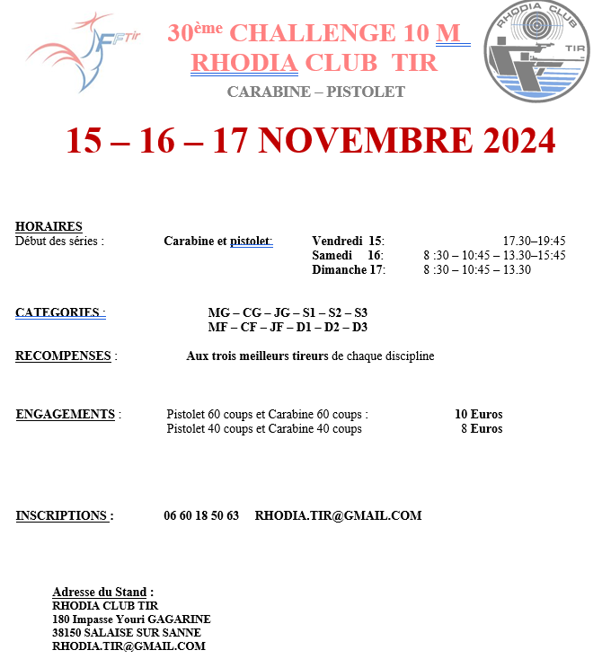 Challenge tir Rhodia 10m